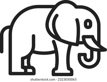 Elephant Icon image. Suitable for mobile application.