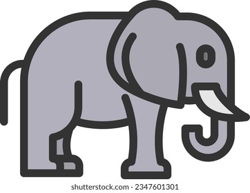 Elephant Icon image. Suitable for mobile application.