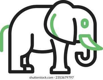 Icono del elefante. Adecuado para aplicaciones móviles.