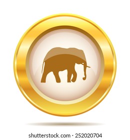 Elephant icon. Internet button on white background. EPS10 vector. 