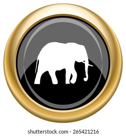 Elephant icon. Internet button on white  background. EPS10 Vector. 