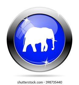 Elephant icon. Internet button on white background. EPS10 vector