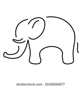 elephant icon isolated on white background, vector illustration.