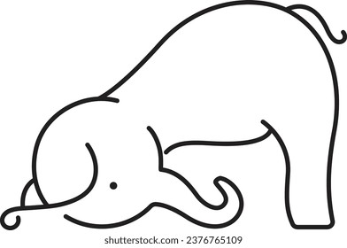 Elephant icon line art illustration, company logo, workout , simple line art ,baby elephant illustration, animal line art.... 