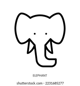 elephant icon. Line Art Style Design Isolated On White Background