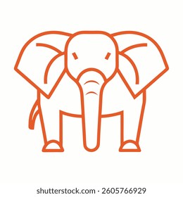 elephant icon line art vector logo on white background