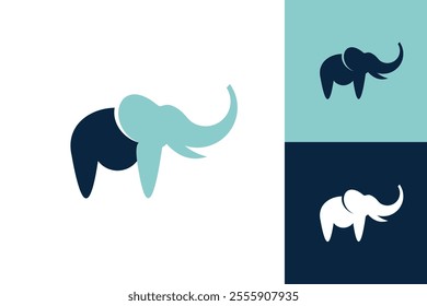 Elephant icon logo abstract background silhouette vector design isolated