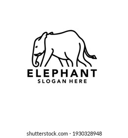 Elephant icon or logo isolated sign symbol vector illustration.  High-quality black line art style vector icons