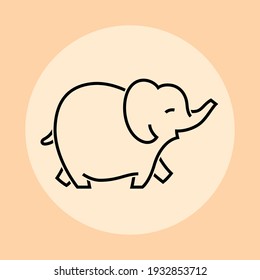 Icono y logotipo del elefante, ilustración vectorial y diseño sencillo.