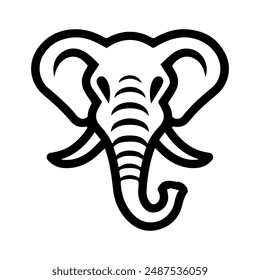 Elephant icon or modern line symbol. Vector line art and icon design with bold outline. Black and white Pixel Perfect minimalistic symbol isolated white background. Silhouette simple thin sign