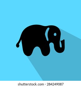 elephant icon on blue background