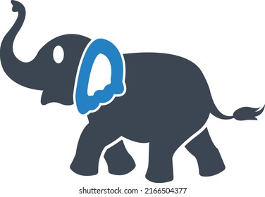 Icono del elefante sobre fondo blanco
