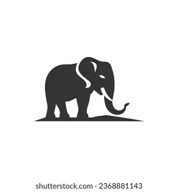 Elephant Icon on White Background - Simple Vector Illustration