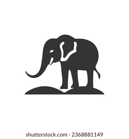 Elephant Icon on White Background - Simple Vector Illustration