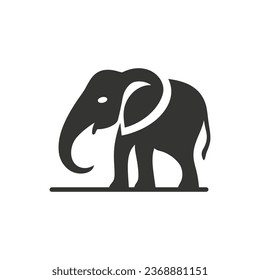 Elephant Icon on White Background - Simple Vector Illustration