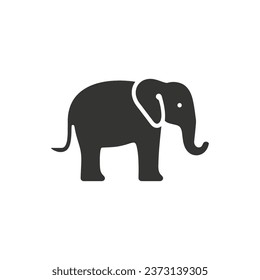 Elephant Icon on White Background - Simple Vector Illustration