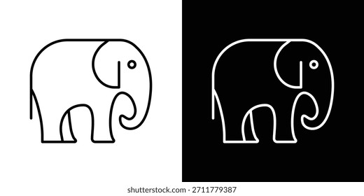 Elephant icon outline. Vector isolated pictogram for web