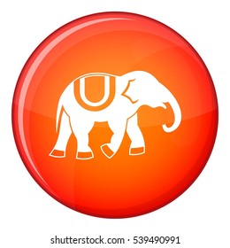 Elephant icon in red circle isolated on white background vector illustration