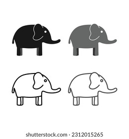 Elephant Icon Set Vector Design.