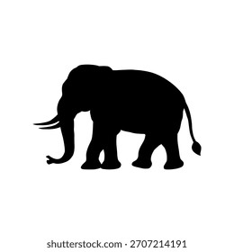 Elephant icon, Silhouette icon of elephant, Flat style vector illustration design