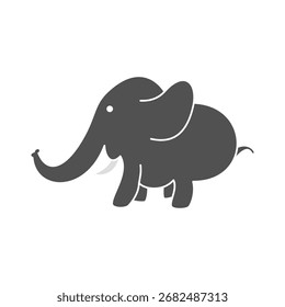 elephant icon, simple flat style, vector illustration, symbol, design logo template pictogram, for ui or ux isolated on white for mobile app, editable