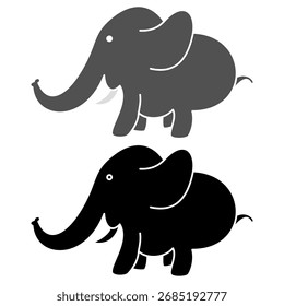 elephant icon, simple flat style, vector illustration, symbol, design logo template pictogram, for ui or ux isolated on white for mobile app, editable