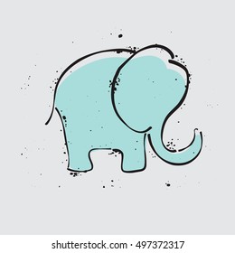 elephant icon. Simple illustration for design and print on a T-shirt. elephant doodle. elephant graphic. elephant vector. elephant symbol. elephant logo. elephant art. elephant design. elephant grunge