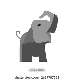 Icono de elefante Ilustración vectorial plana en estilo de relleno de color.