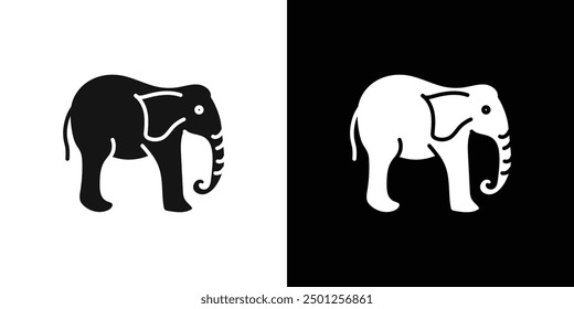 Elephant icon Symbol mark in filled style