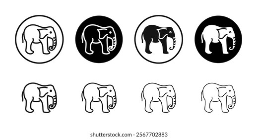 Elephant icon Symbol mark in filled style