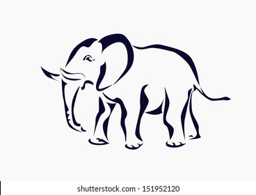 Elephant , icon ,tattoo . 
