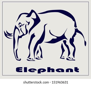 Elephant , icon ,tattoo . 