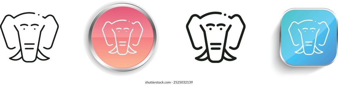 elephant icon. Thin Linear, Regular and Button Style Design Isolated On White Background
