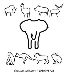 Elephant icon vector. animal icon set