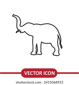 Elephant icon vector flat liner illustration on white background..
