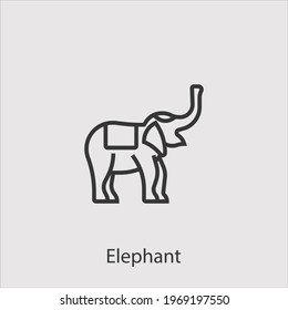 elephant icon vector icon.Editable stroke.linear style sign for use web design and mobile apps,logo.Symbol illustration.Pixel vector graphics - Vector