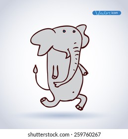 Elephant icon, vector illustration.