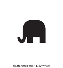 Elephant icon vector illustration. Black  silhouette isolated on white background.