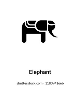Elephant icon vector isolated on white background, logo concept of Elephant sign on transparent background, filled black symbol