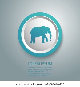 Elephant icon vector sign symbol in flat