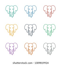 elephant icon white background. Editable line elephant icon from animals. Trendy elephant icon for web and mobile.