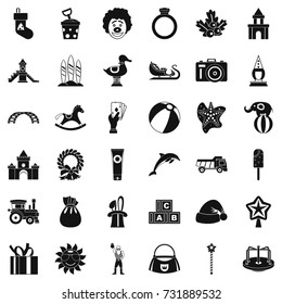 Elephant icons set. Simple style of 36 elephant vector icons for web isolated on white background