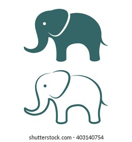 Elephant Icons Symbols Vector Illustration Stock Vector (Royalty Free ...