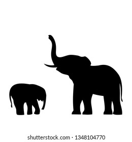 elephant with elephant icon,vector illustration