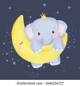 Elephant illustration, animal clipart for scrapbooking and decoration.