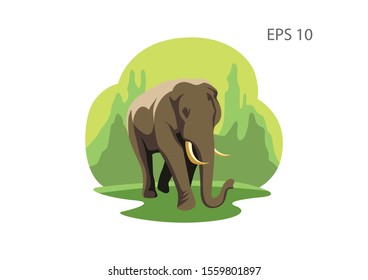 Elephant illustration for children's books. vector.
