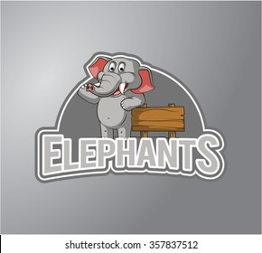 Elephant Illustration design badge