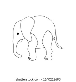 Elephant illustration on the white background. Vector illustration