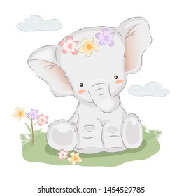 elephant illustration for personal project, background, invitation, wallpaper and many more