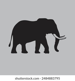 Elephant Illustration silhouette vector style with white background
